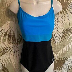 Speedo Black and Blue Swimsuit ~ Size 14